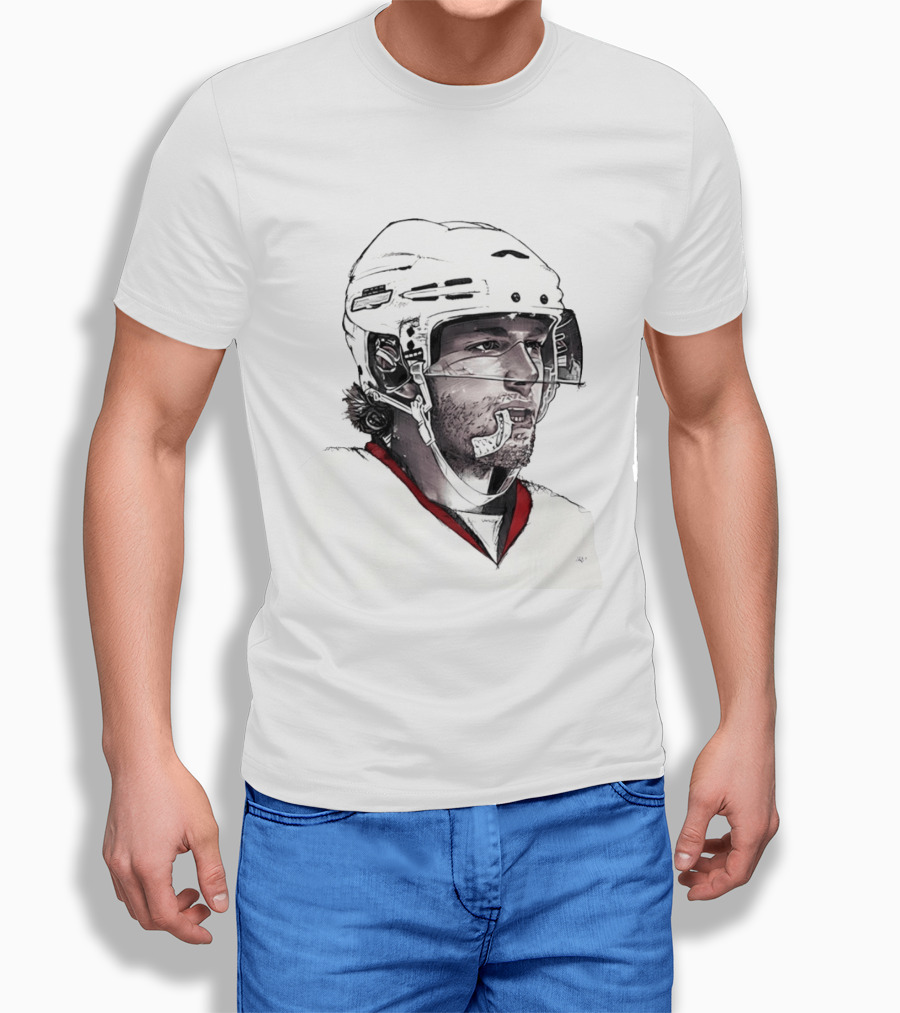 Patrick Kane Chicago Blackhawks 88 Hockey Helmet Sketch T-Shirt