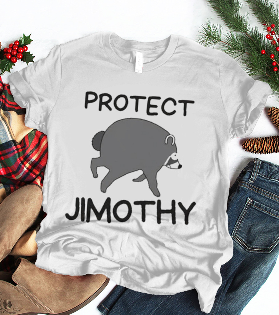Protect Jimothy Raccoon Cute Cartoon Animal T-Shirt
