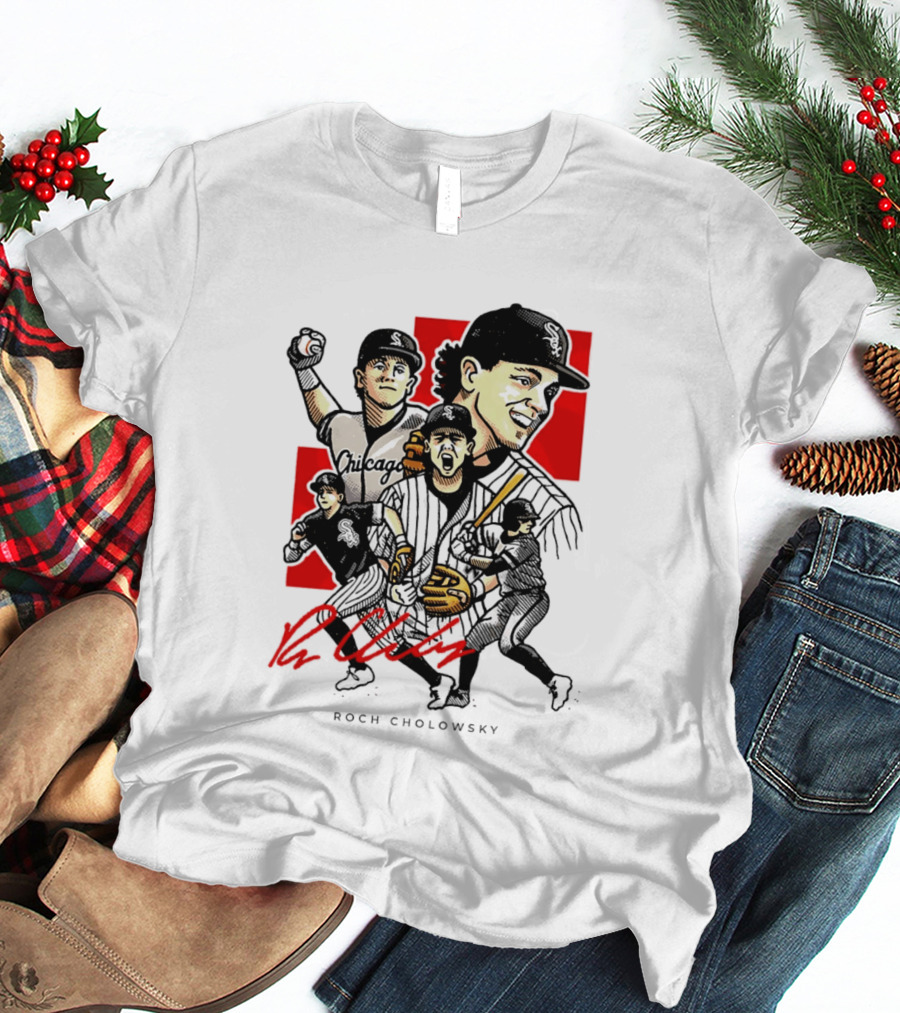 Roch Cholowsky Chicago White Sox Player Artwork Collage T-Shirt