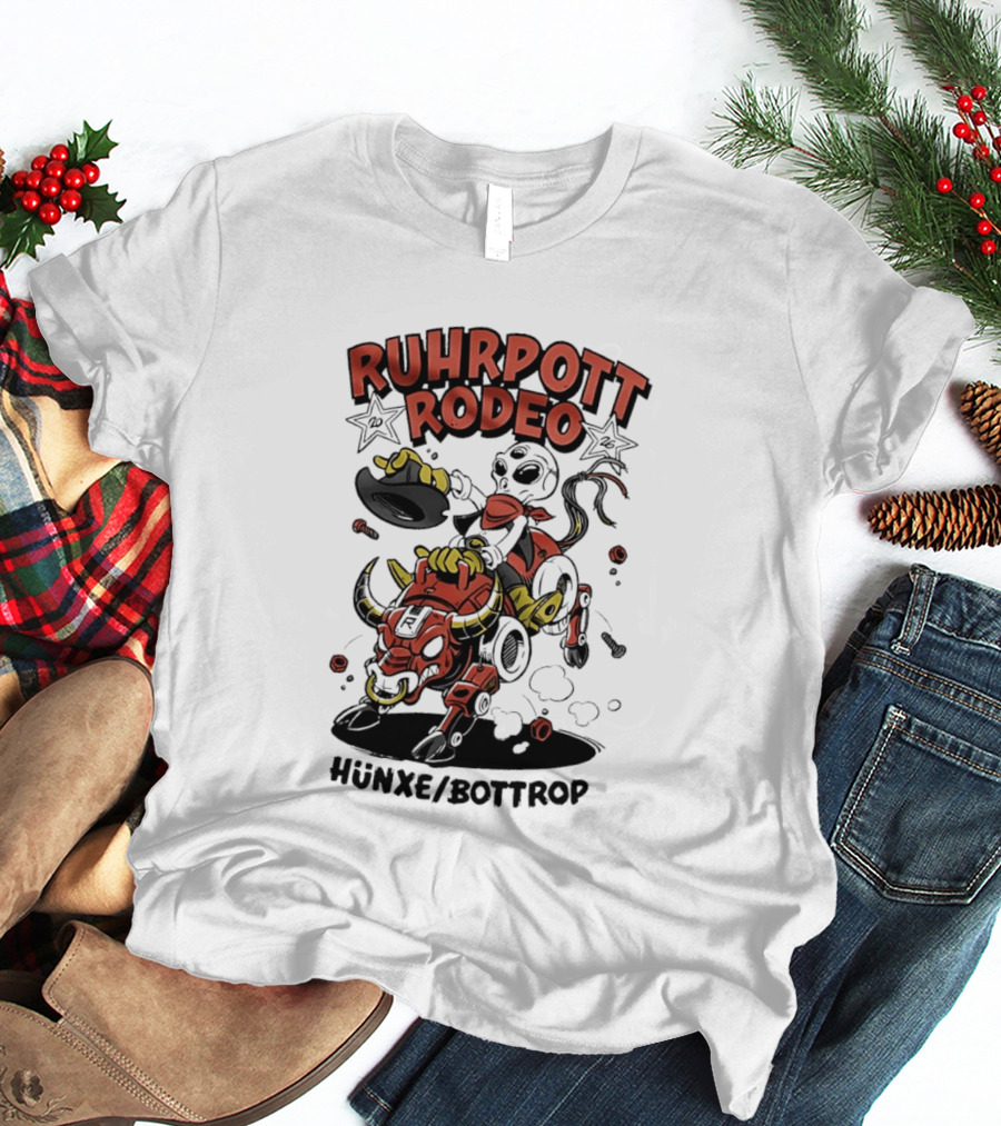 Ruhrpott Rodeo Hünxe Bottrop Alien Riding Mechanical Bull Festival T-Shirt