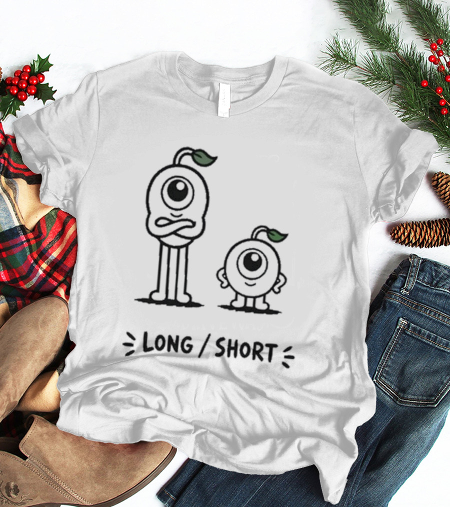 Standx Long Short Cute Monsters One Eyed Characters With Leaf Antennas T-Shirt