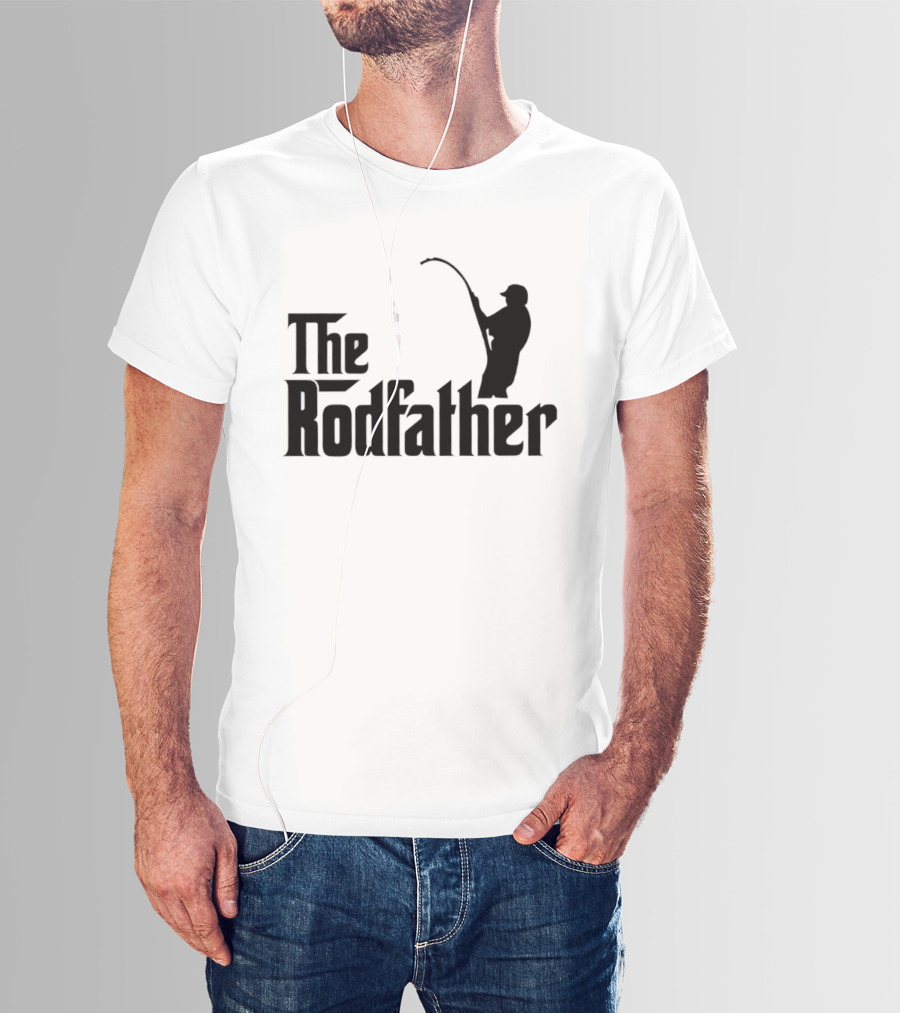 The Rodfather Fishing Parody Text And Image T-Shirt