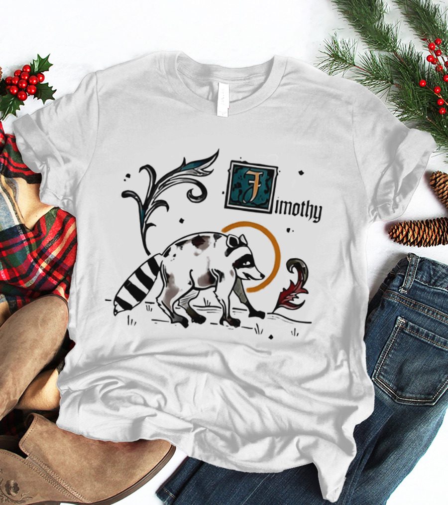 Timothy Jimothy Raccoon Illuminated Manuscript T-Shirt