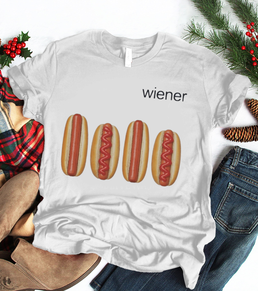 Wiener Hot Dog Ketchup Food Iconic Snack T-Shirt