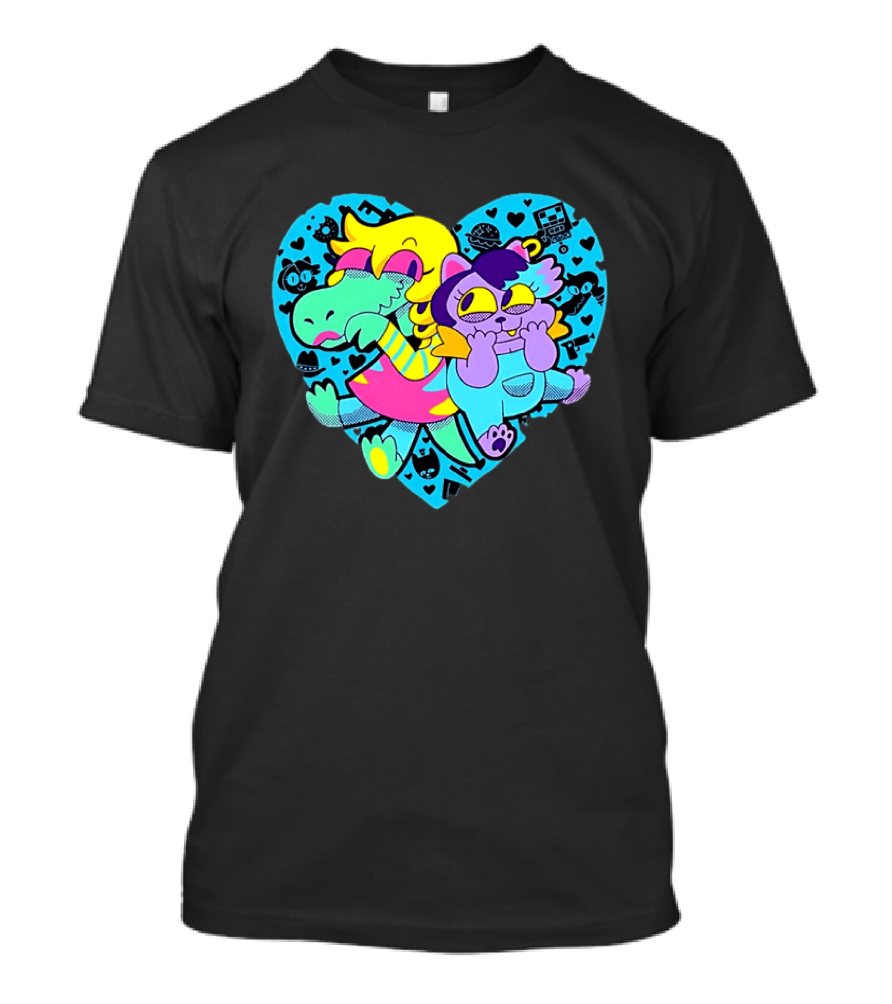 Alphys Mew Mew Heart Art Colorful Character Pair T-Shirt
