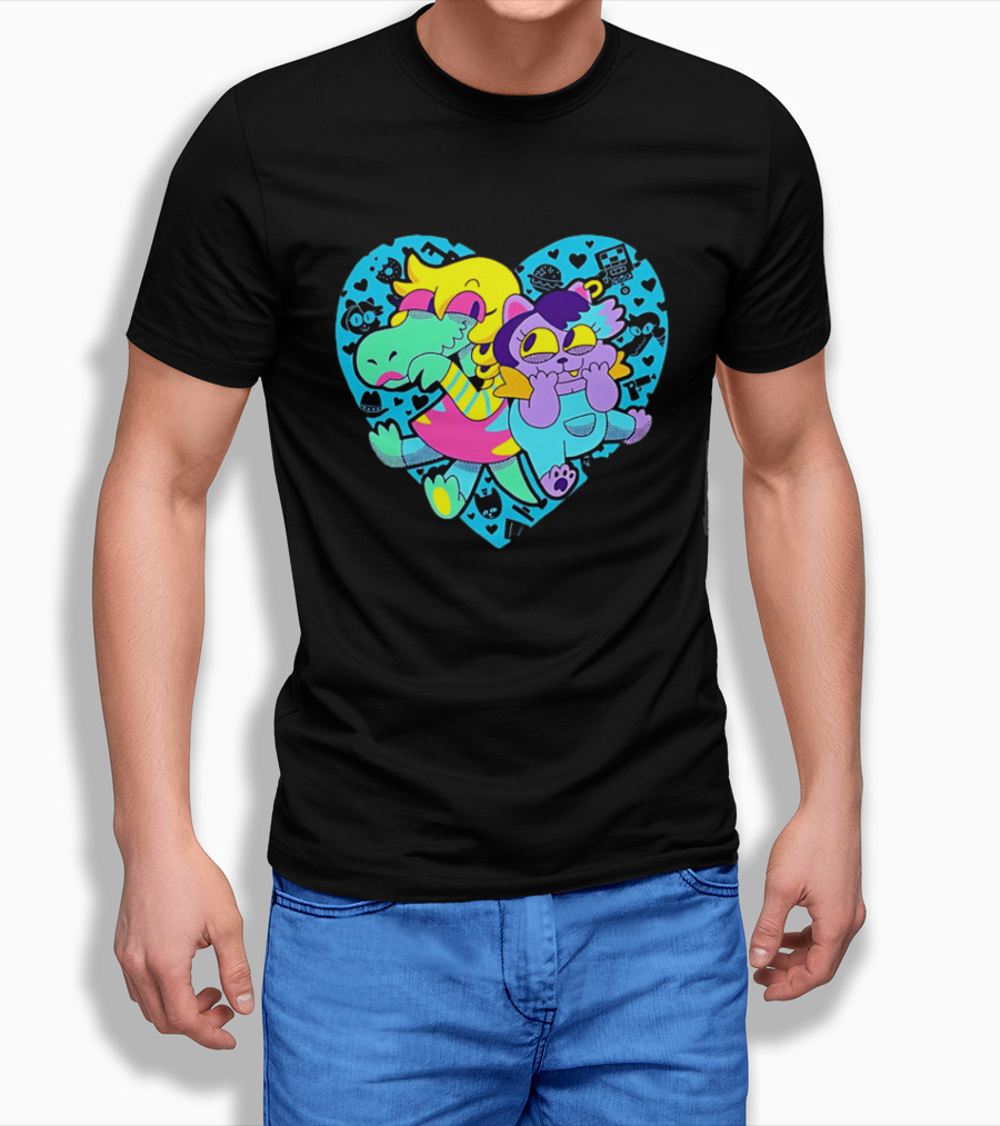 Alphys Mew Mew Heart Art Colorful Character Pair T-Shirt