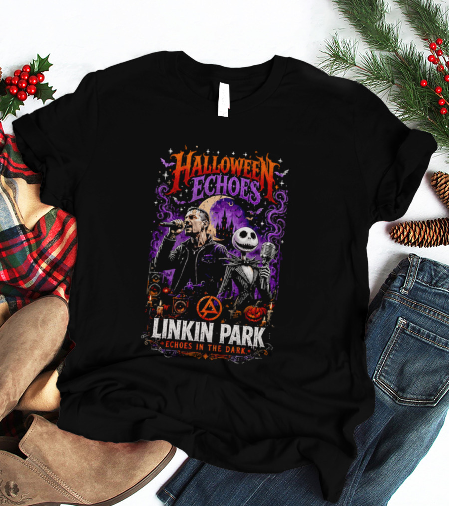 Halloween Echoes Linkin Park Echoes In The Dark Chester Bennington Jack Skellington T-Shirt