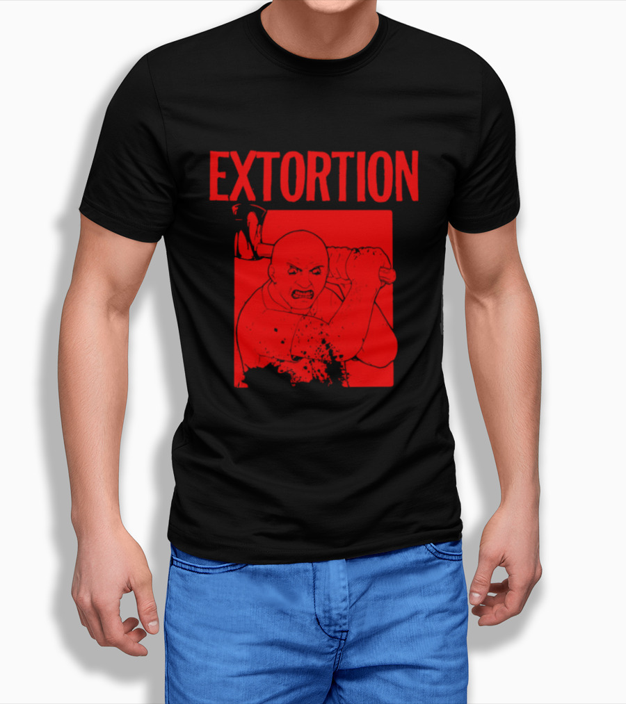 EXTORTION Self Titled Album Cover Art Distorted Face T-Shirt
