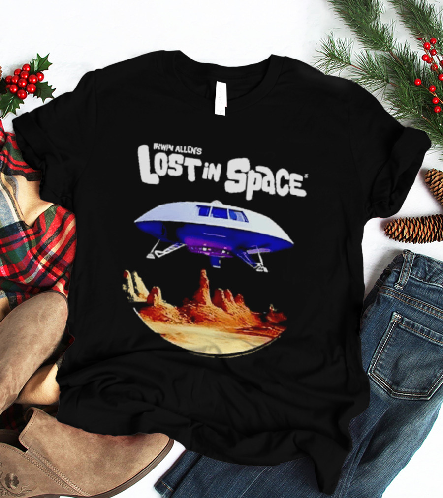 Irwin Allen's Lost In Space Sci Fi Spaceship Over Alien Terrain T-Shirt