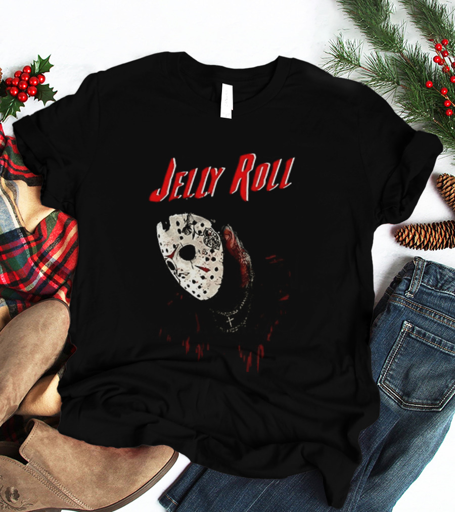 Jelly Roll Horror Mask Halloween T-Shirt