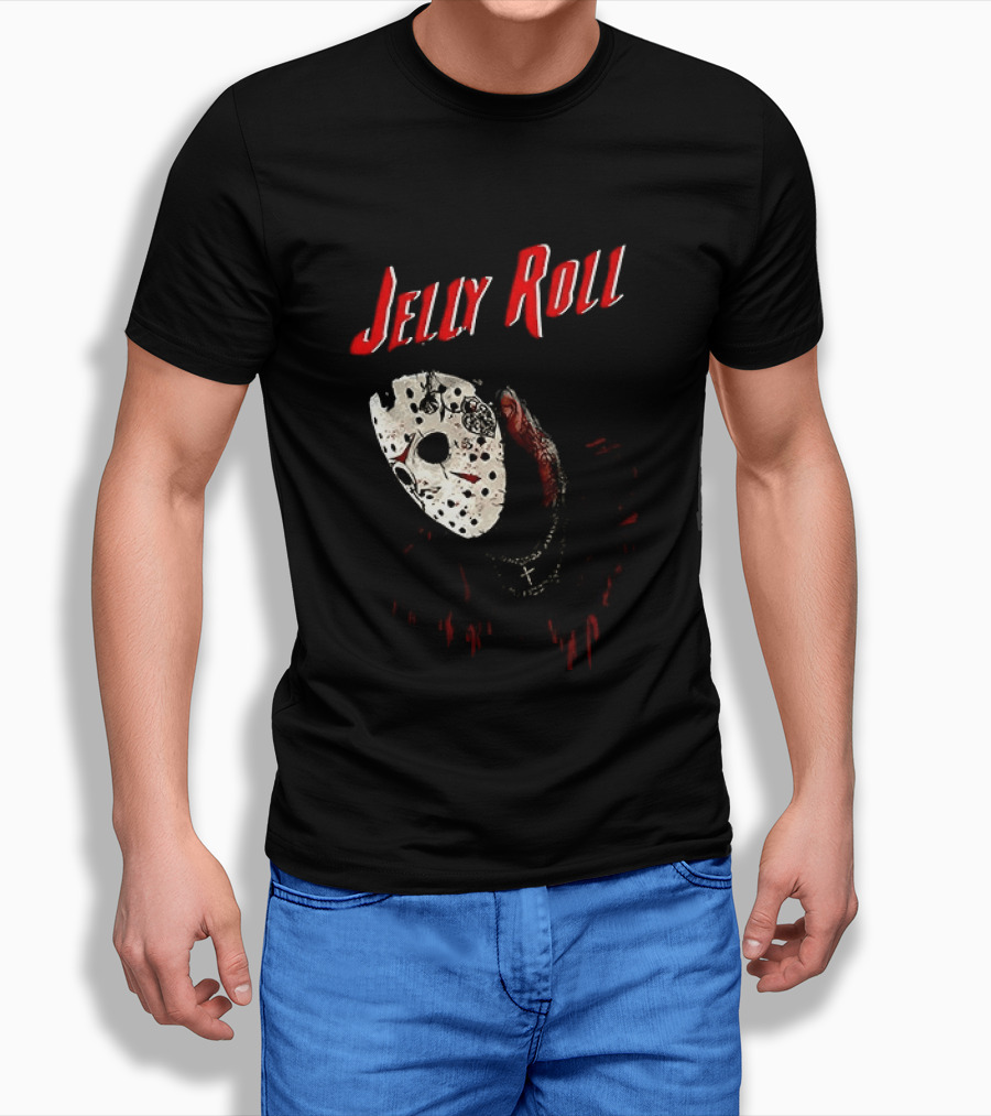 Jelly Roll Horror Mask Halloween T-Shirt