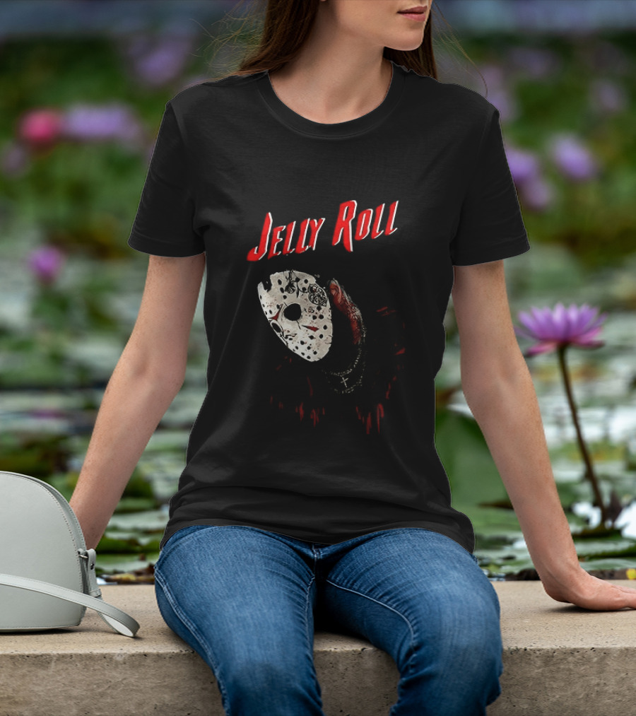 Jelly Roll Horror Mask Halloween T-Shirt