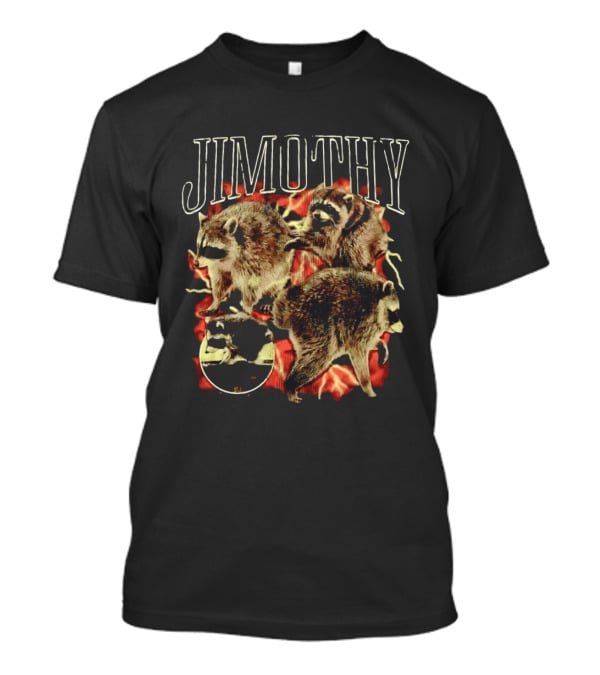 Jimothy Raccoon Trio Fire Motif Seattle Bootleg T-Shirt
