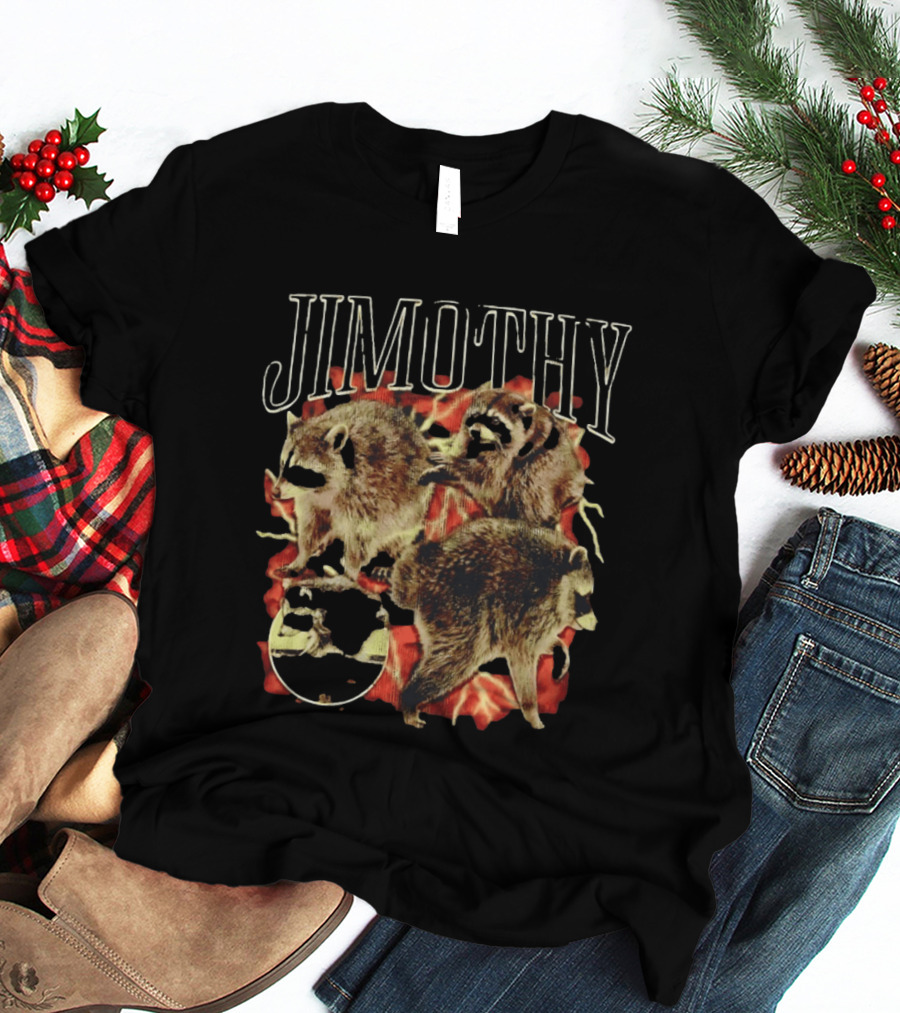 Jimothy Raccoon Trio Fire Motif Seattle Bootleg T-Shirt