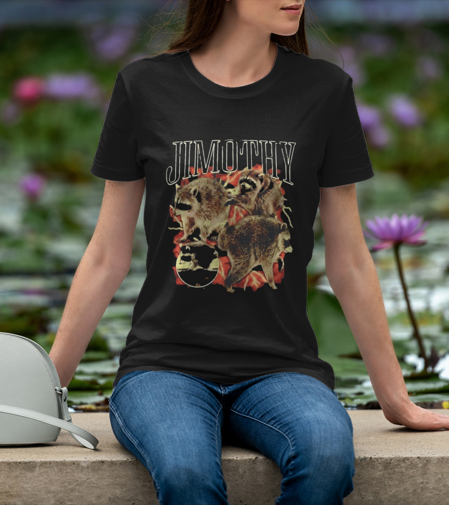 Jimothy Raccoon Trio Fire Motif Seattle Bootleg T-Shirt