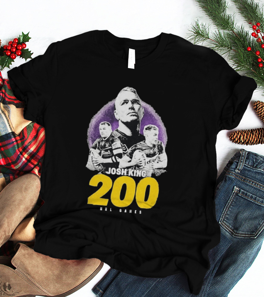 Josh King 200 NRL Games Melbourne Rugby Milestone Celebration T-Shirt