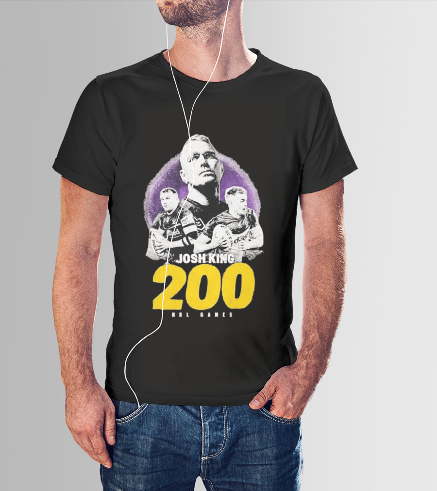 Josh King 200 NRL Games Melbourne Rugby Milestone Celebration T-Shirt