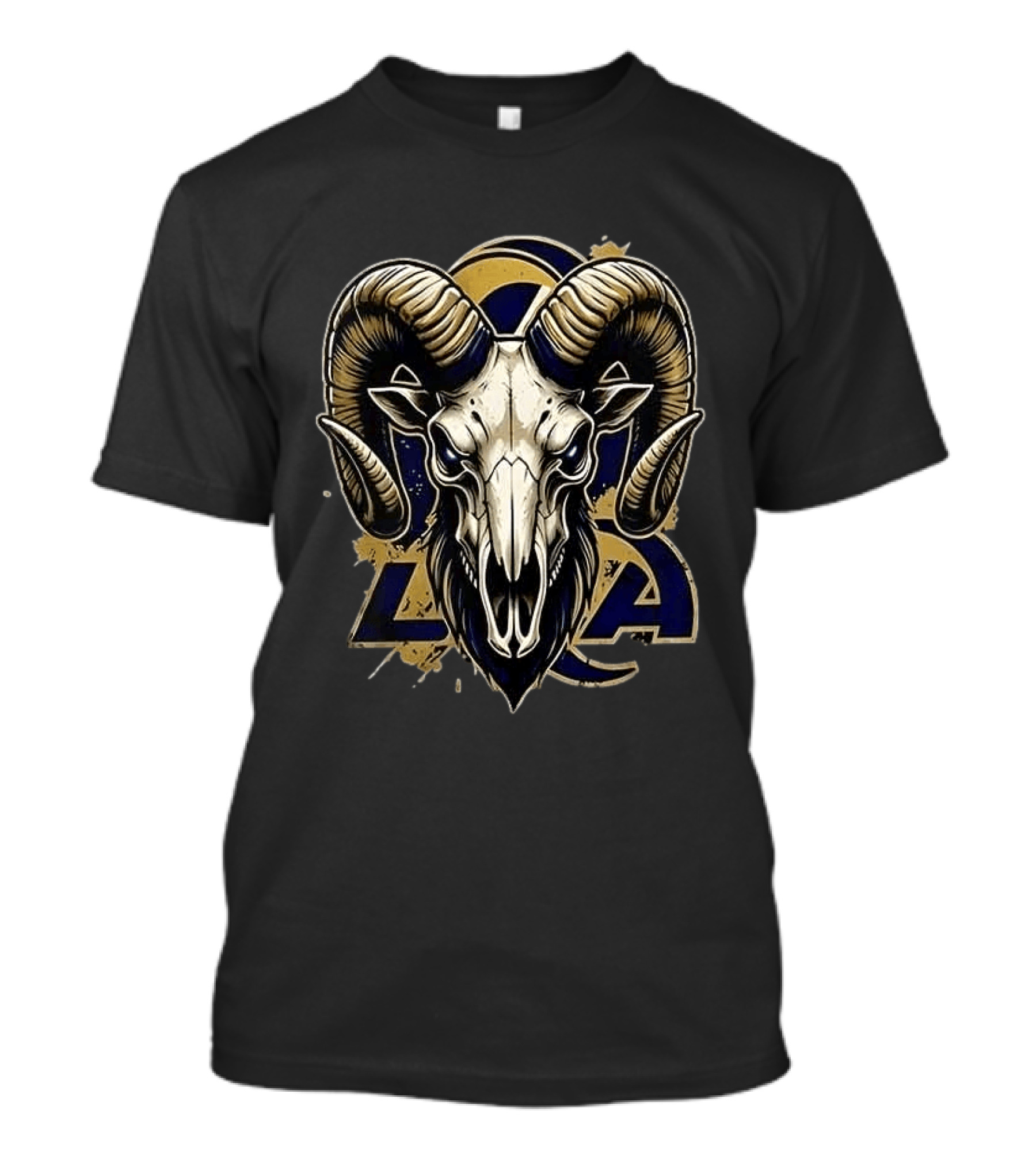 Los Angeles Rams Runs In My Blood Skeleton Skull T-Shirt