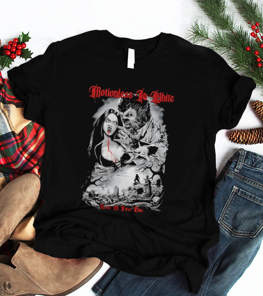 Motionless In White Love At First Bite Vampire And Werewolf Gothic Horror Aesthetic T-Shirt