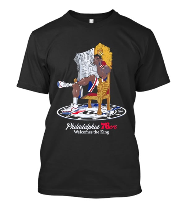 Philadelphia 76ers Welcome The King LeBron James Caricature T-Shirt