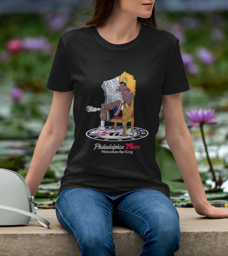 Philadelphia 76ers Welcome The King LeBron James Caricature T-Shirt