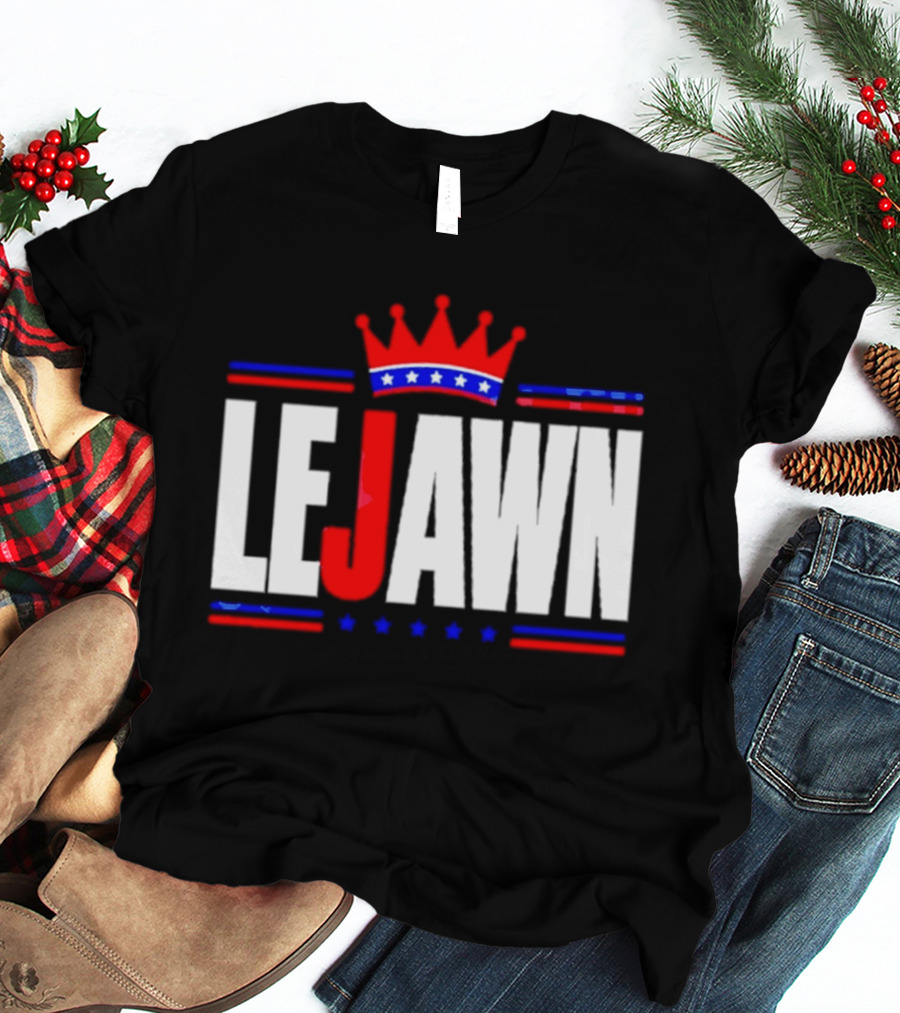 LeJawn Philadelphia Stars Crown Red Blue Stripes T-Shirt