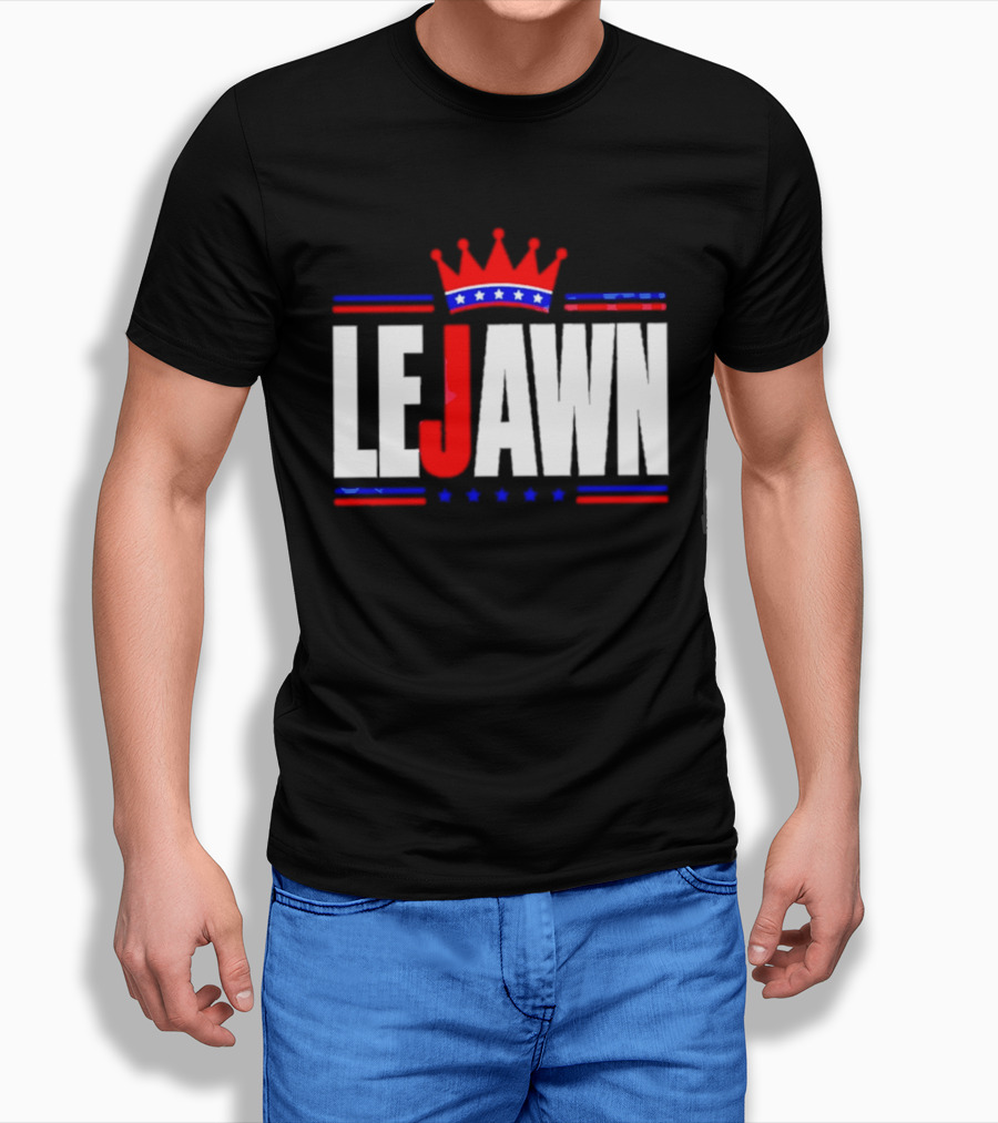 LeJawn Philadelphia Stars Crown Red Blue Stripes T-Shirt