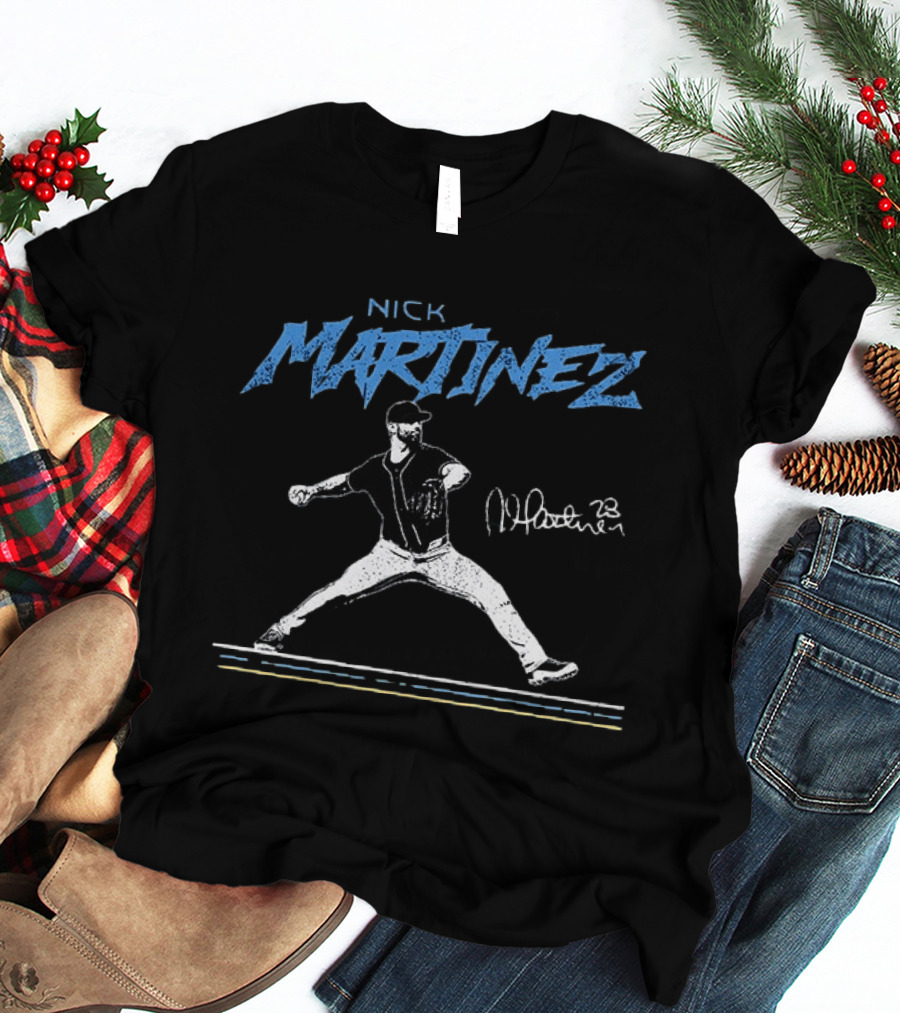 Nick Martinez Tampa Bay Rays MLB 2026 All Star Signature Pitching Motion T-Shirt