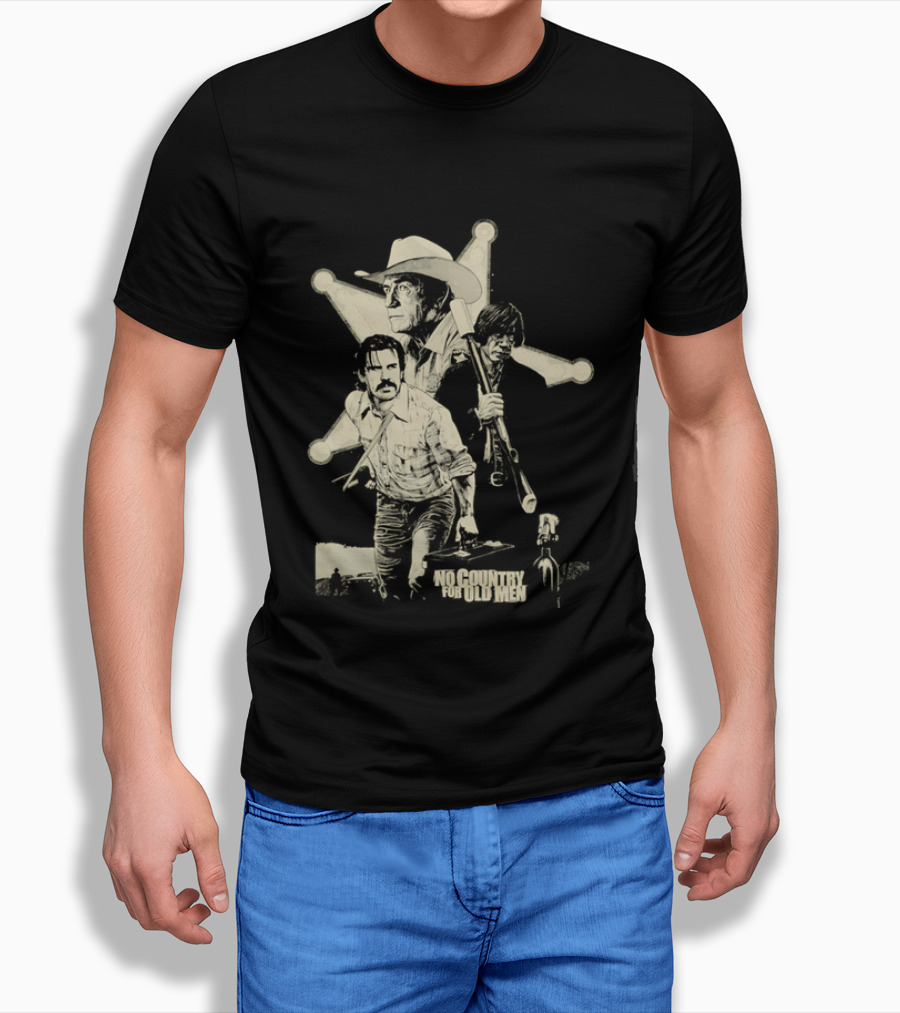No Country For Old Men Llewelyn Moss Anton Chigurh Sheriff Bell Iconic Trio T-Shirt