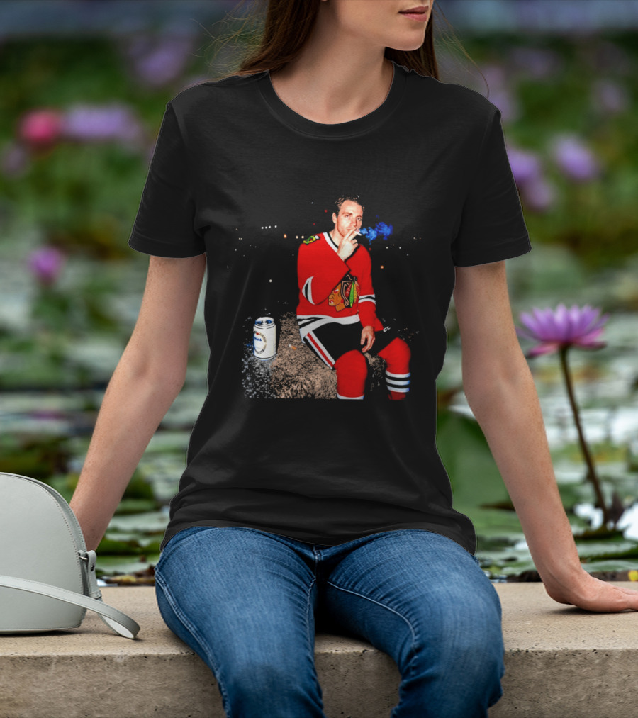 Patrick Kane Chicago Blackhawks Showtime Smoking Retro Aesthetic T-Shirt