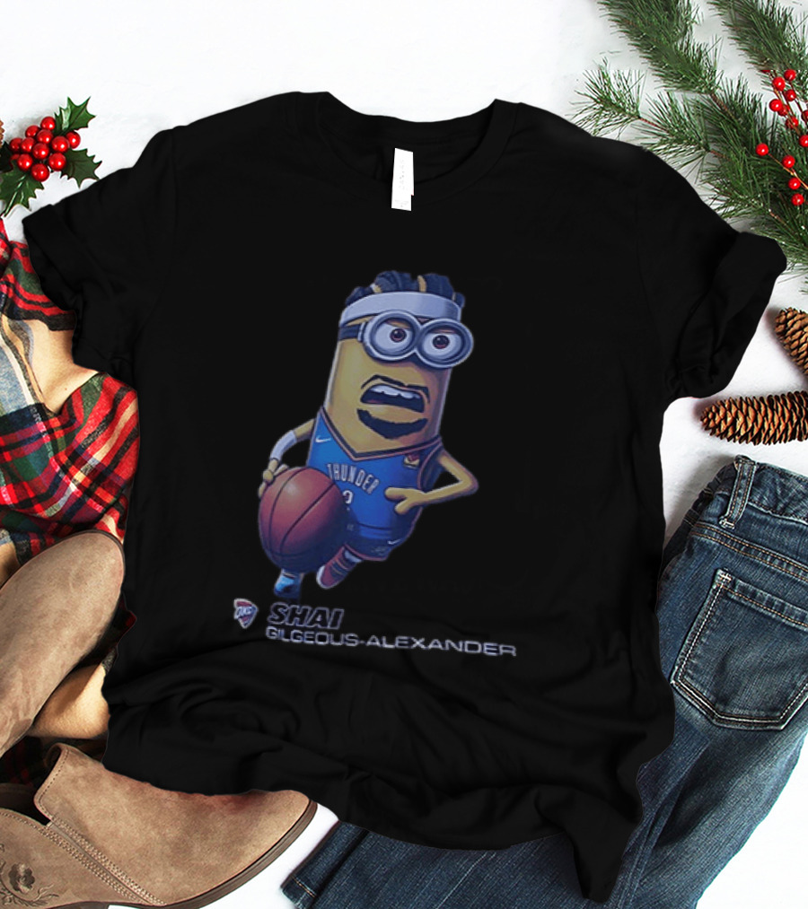 OKC Thunder NBA Shai Gilgeous Alexander Minion Basketball Player T-Shirt