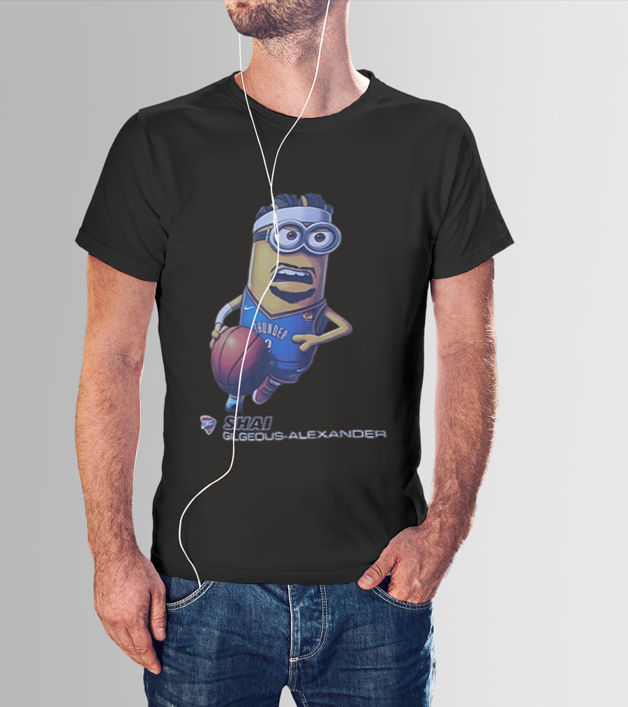 OKC Thunder NBA Shai Gilgeous Alexander Minion Basketball Player T-Shirt