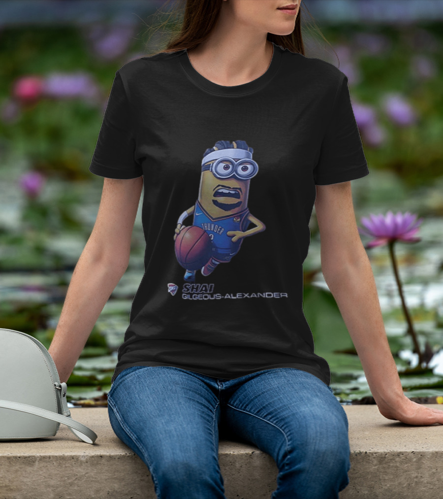 OKC Thunder NBA Shai Gilgeous Alexander Minion Basketball Player T-Shirt