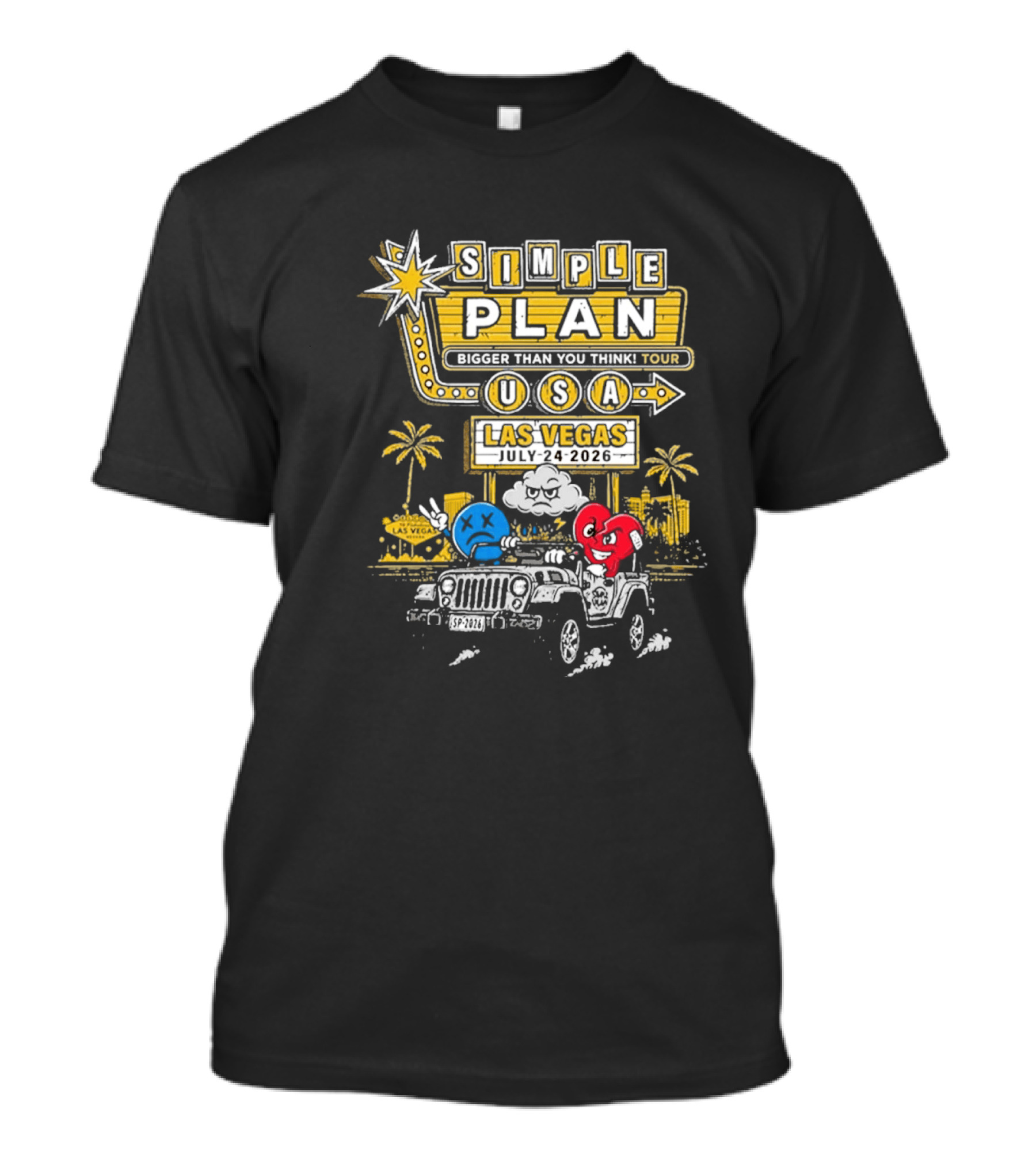Simple Plan Bigger Than You Think Tour USA Las Vegas July 4 2026 Pearl Concert Theater Palms Casino Resort T-Shirt