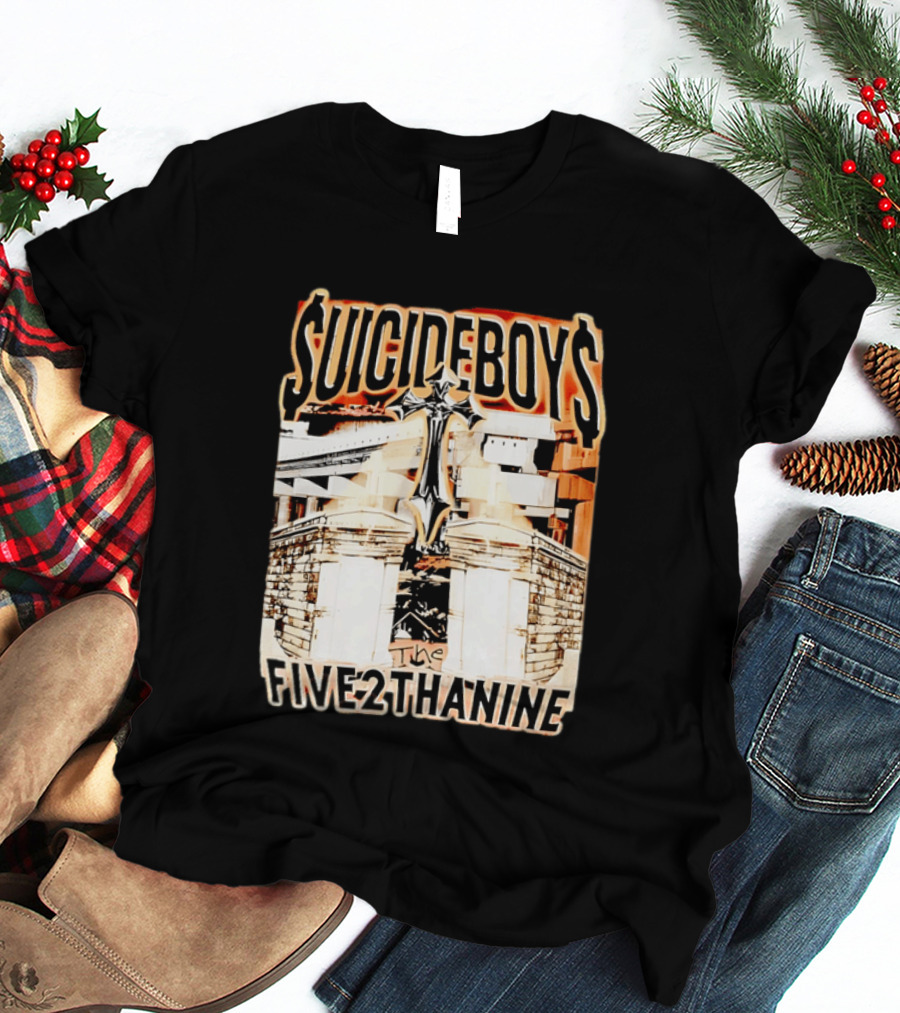 SUICIDEBOYS The Five2thanine Gothic Cross Block Letters T-Shirt
