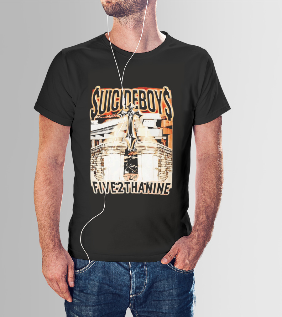 SUICIDEBOYS The Five2thanine Gothic Cross Block Letters T-Shirt