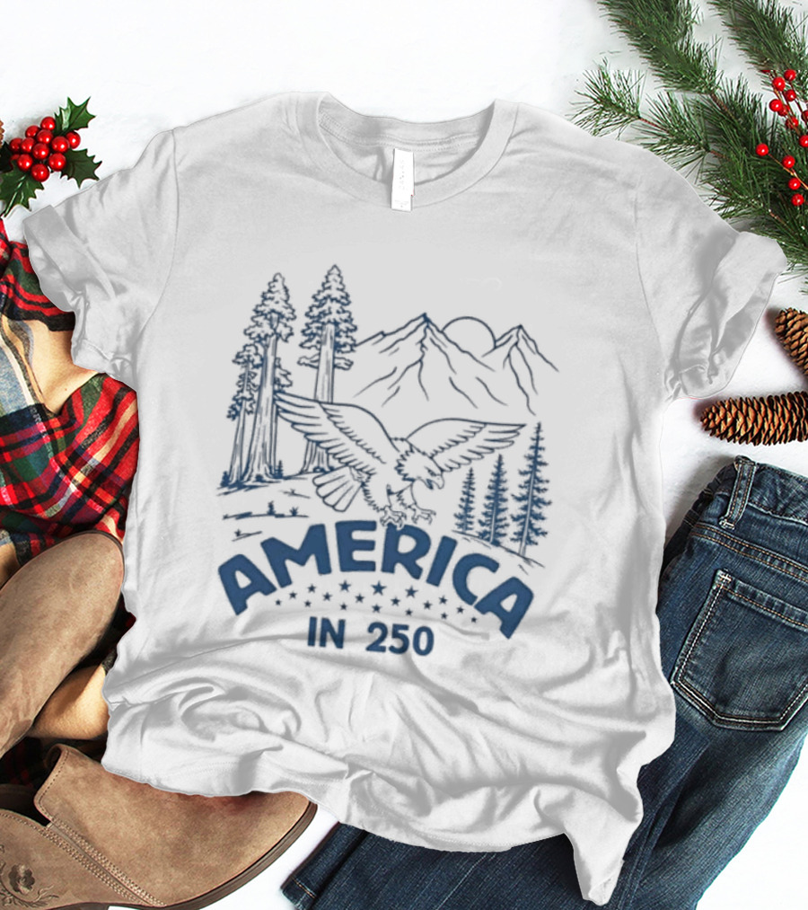 America In 250 Eagle Mountains Trees Nature T-Shirt