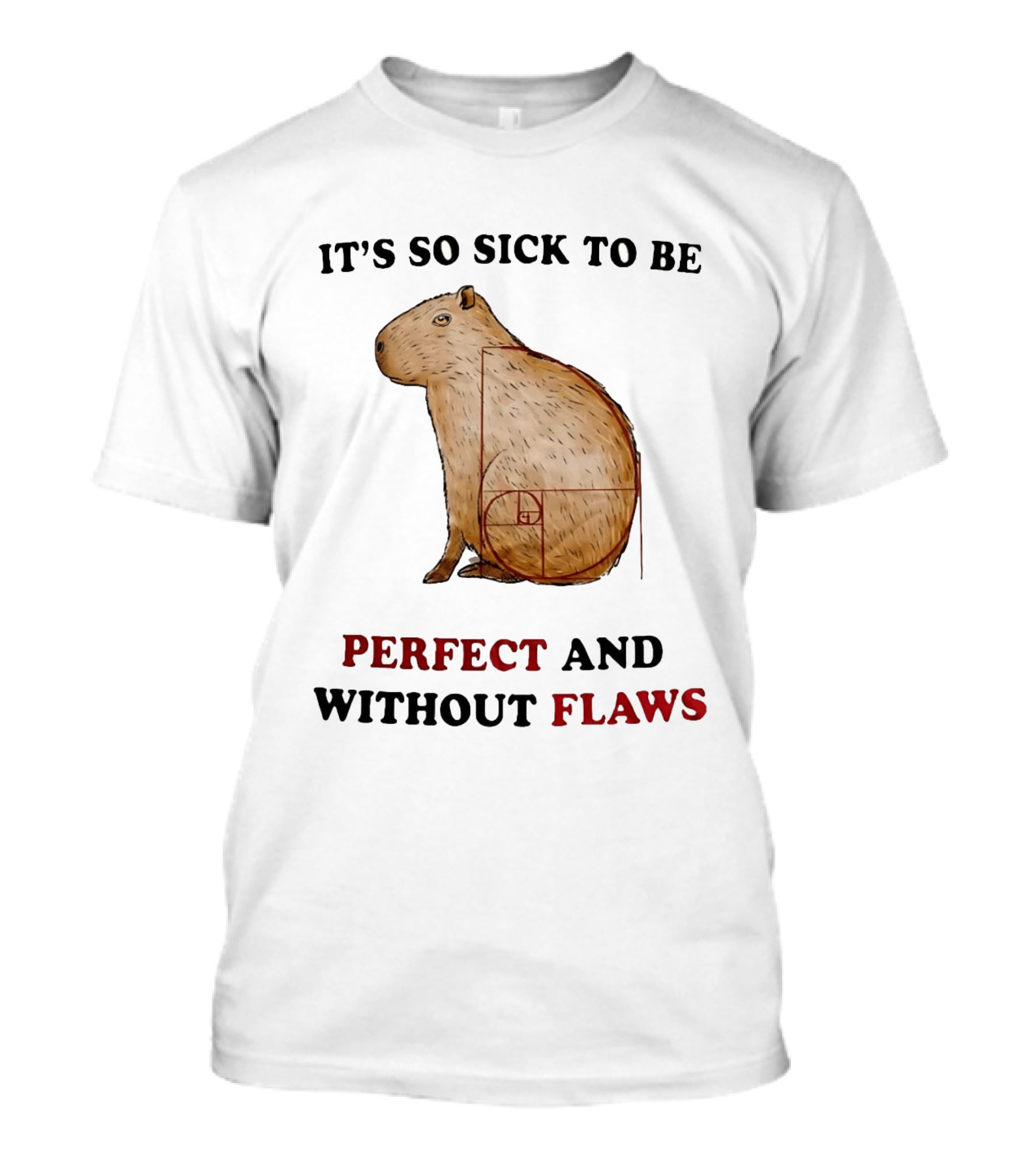 Capybara It's So Sick To Be Perfect And Without Flaws Fibonacci Spiral T-Shirt