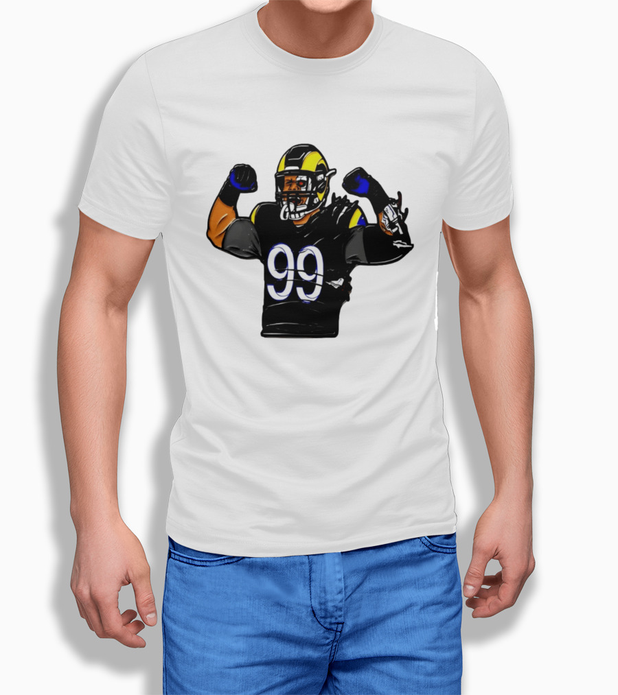 Los Angeles Rams Cyborg Player Cyber Beast 99 Football T-Shirt