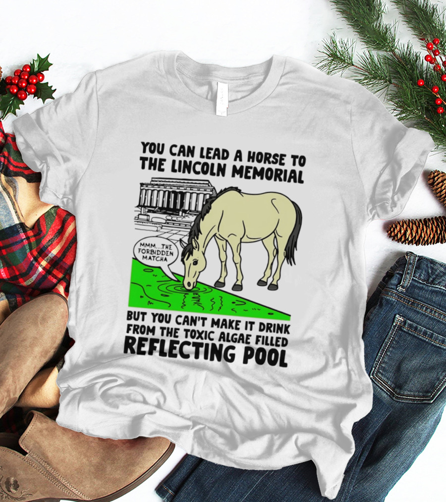 You Can Lead A Horse To The Lincoln Memorial Nnmm This Forbidden Matcha Toxic Algae Filled Reflecting Pool T-Shirt