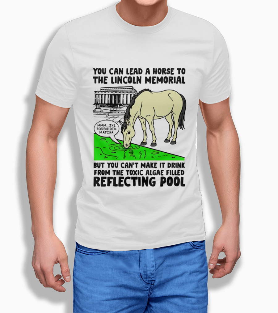 You Can Lead A Horse To The Lincoln Memorial Nnmm This Forbidden Matcha Toxic Algae Filled Reflecting Pool T-Shirt