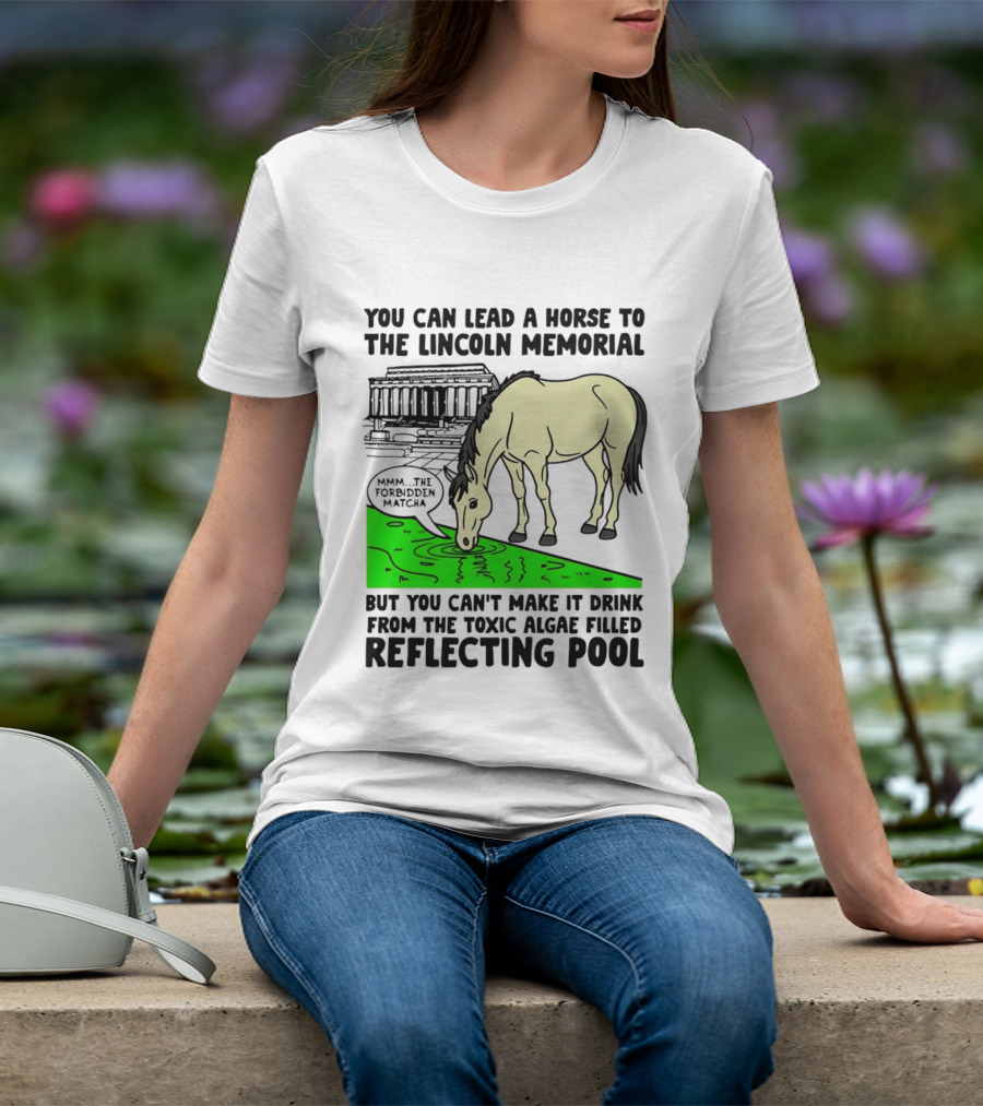 You Can Lead A Horse To The Lincoln Memorial Nnmm This Forbidden Matcha Toxic Algae Filled Reflecting Pool T-Shirt