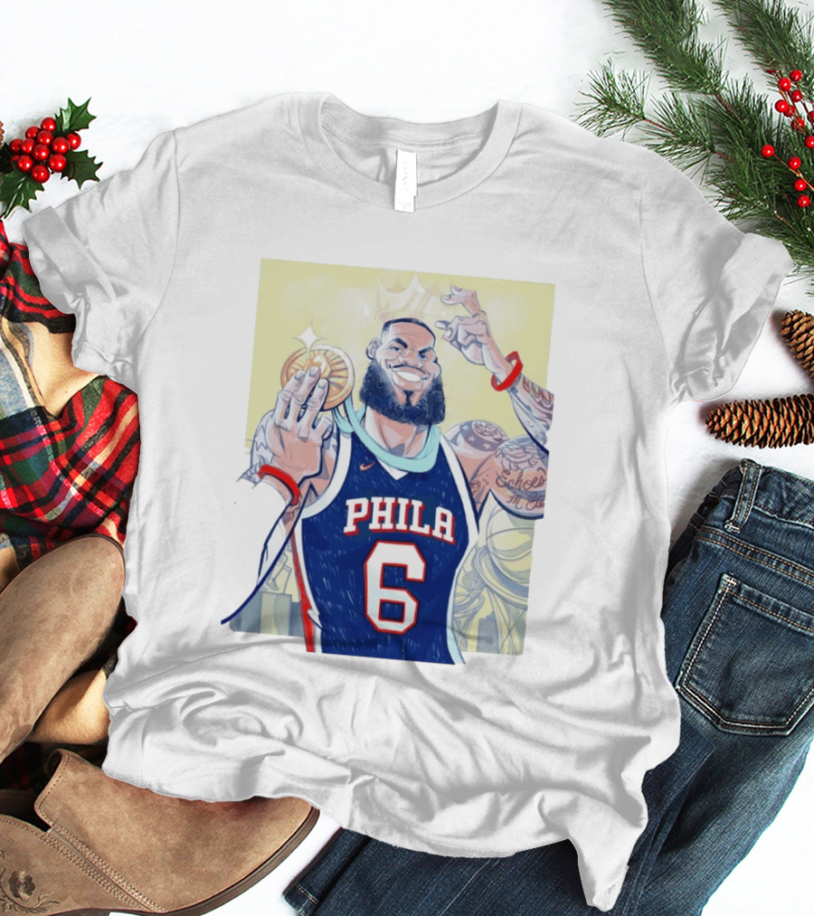 LeBron James Phila 6 Caricature NBA T-Shirt