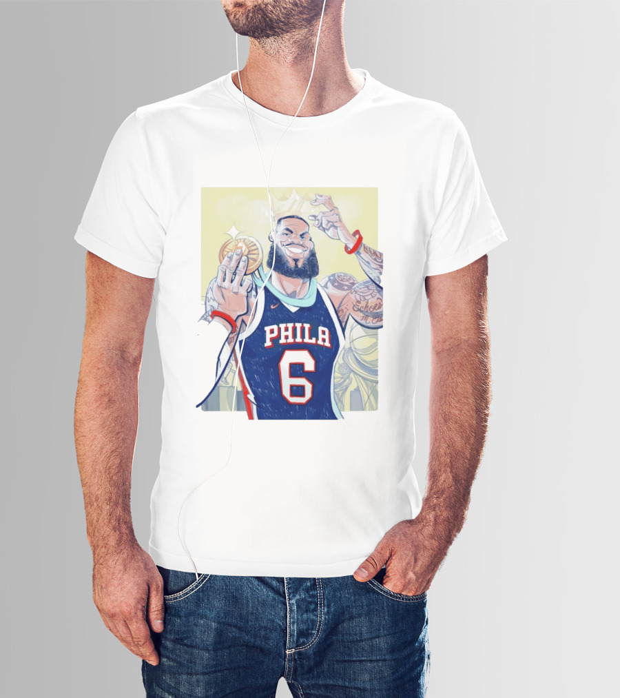 LeBron James Phila 6 Caricature NBA T-Shirt