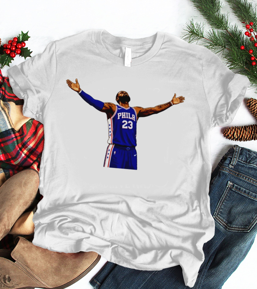 Philadelphia 76ers Number 23 Phila Jersey Arms Raised T-Shirt