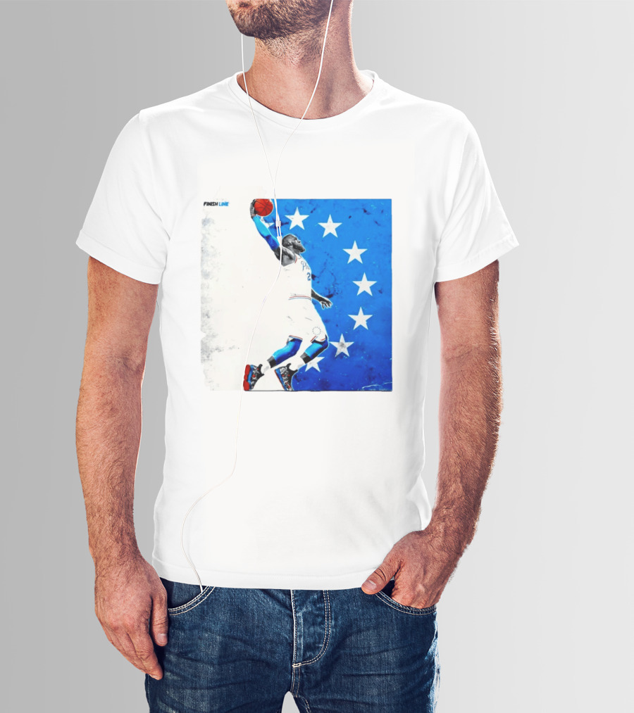 LeBron James Philadelphia 76ers Finish Line Stars Basketball Dunk T-Shirt