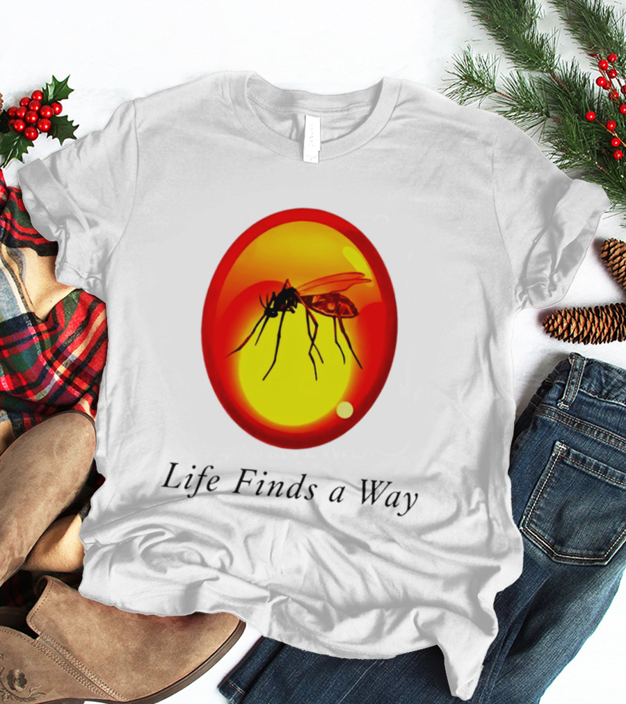 Mosquito In Amber Life Finds A Way Jurassic Park T-Shirt