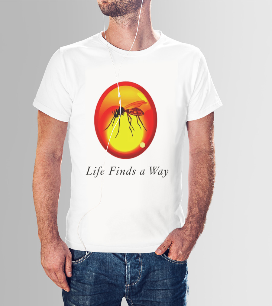 Mosquito In Amber Life Finds A Way Jurassic Park T-Shirt