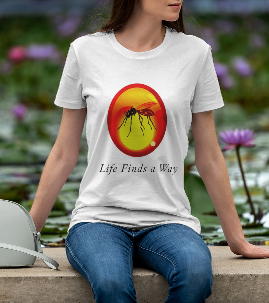 Mosquito In Amber Life Finds A Way Jurassic Park T-Shirt