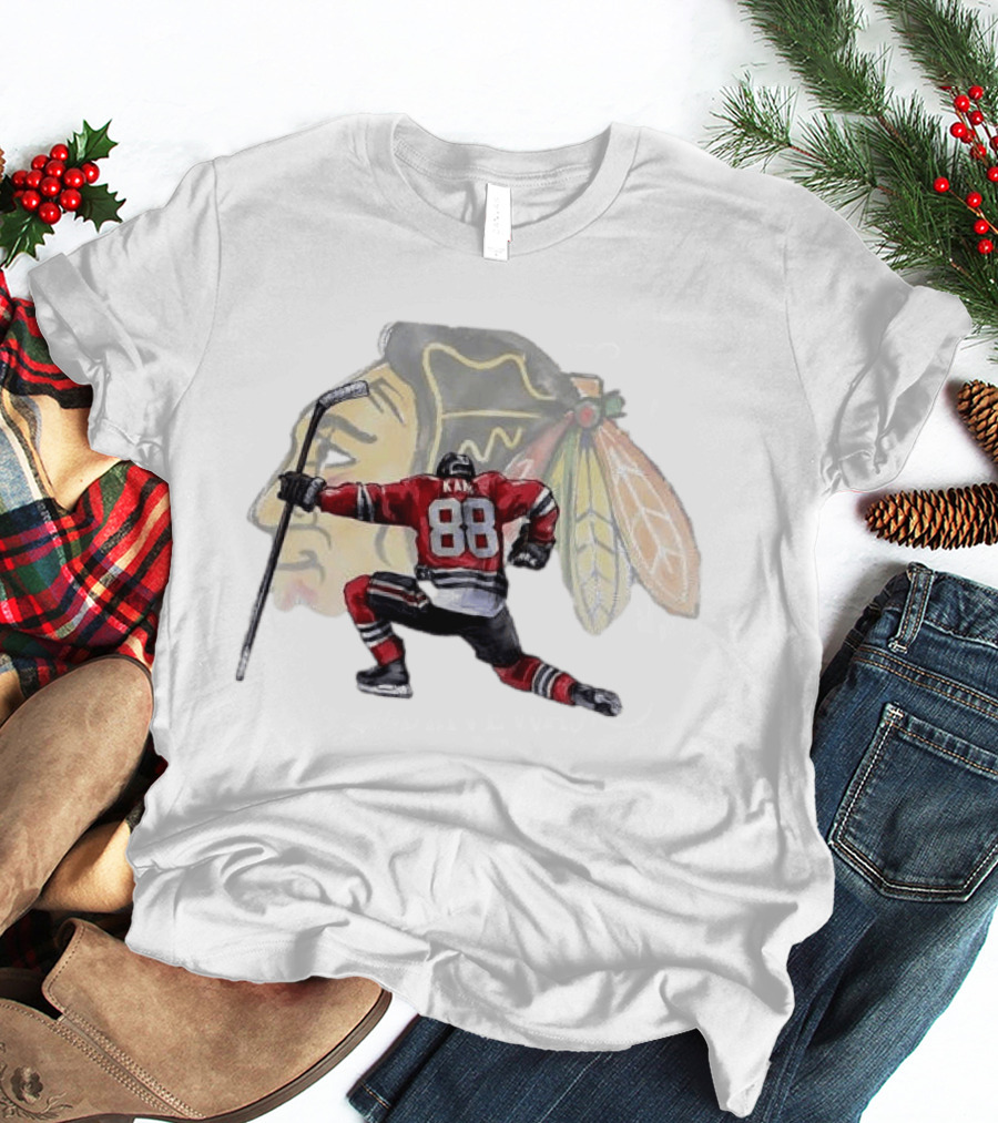 Patrick Kane Kneeling Number 88 Chicago Blackhawks T-Shirt